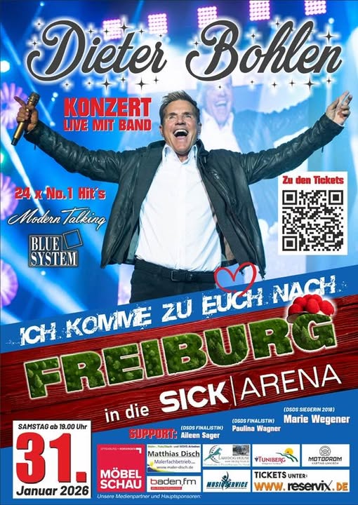 Pressesprecher für das Konzert. Kartenvorverkauf ab 11.9.25 ab 12 Uhr